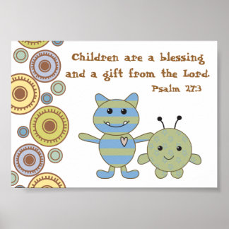 Kleine Monster Christlich Bibel Verse Poster