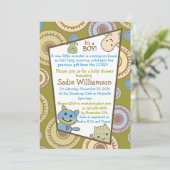 Kleine Monster-christliche Baby-Duschen-Einladung Einladung (Stehend Vorderseite)