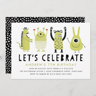 Kleine Monster Einladung zur Geburtstagspartei