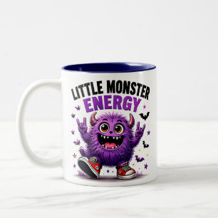 Kleine Monster-Energie Lustiger Lila Halloween Zweifarbige Tasse