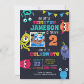 Kleine Monster Geburtstagsparty Einladung (Vorderseite)