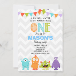 Kleine Monster-Geburtstagsparty Einladung