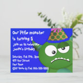 Kleine Monster-Geburtstagsparty Einladung (Stehend Vorderseite)
