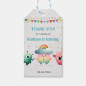 Kleine Monster-Geburtstagsparty Geschenkanhänger (Vorderseite)