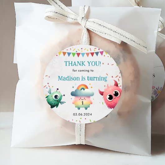 Kleine Monster-Geburtstagsparty Geschenkanhänger