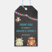 Kleine Monster-Geburtstagsparty Geschenkanhänger (Vorderseite)