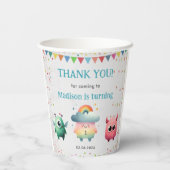 Kleine Monster-Geburtstagsparty Pappbecher (Rückseite)