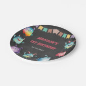 Kleine Monster-Geburtstagsparty Pappteller (Schrägansicht)