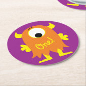Kleine Monster Geburtstagsparty Runder Pappuntersetzer (Angewinkelt)