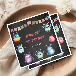 Kleine Monster-Geburtstagsparty Serviette