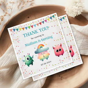 Kleine Monster-Geburtstagsparty Serviette