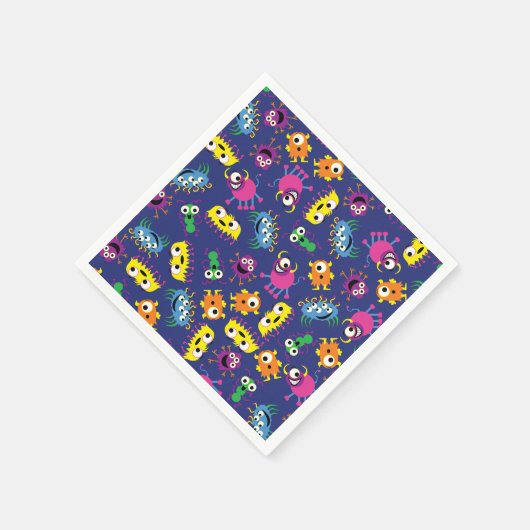 Kleine Monster Geburtstagsparty Serviette (Ecke)