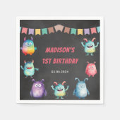 Kleine Monster-Geburtstagsparty Serviette (Vorderseite)