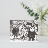 Kleine Monster Halloween-Trick oder Postkarte beha (Stehend Vorderseite)