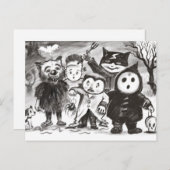 Kleine Monster Halloween-Trick oder Postkarte beha (Vorne/Hinten)