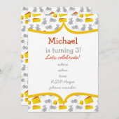 kleine Moos und Käse mit gelbem Rahmen Einladung (Vorne/Hinten)