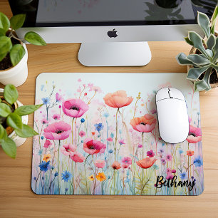 kleine Mousepad, Aquarellfarbe von Wildblumen, Mousepad