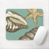 Kleine Muschel Trio auf Aquamarin Mousepad (Mit Mouse)