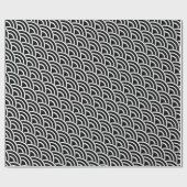 Kleine Muscheln mit Schwarzweiß-Deko Geschenkpapier (Flach)