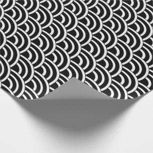 Kleine Muscheln mit Schwarzweiß-Deko Geschenkpapier