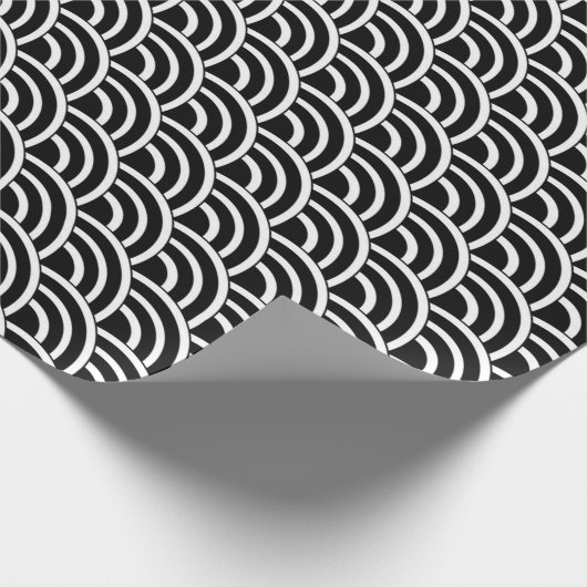 Kleine Muscheln mit Schwarzweiß-Deko Geschenkpapier (Ecke)