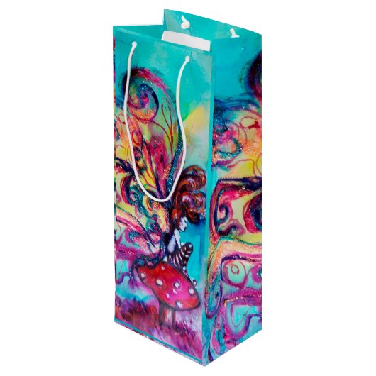 KLEINE MUSHÖMCHEN GESCHENKTÜTE FÜR WEINFLASCHEN (Rückseite Schrägansicht)