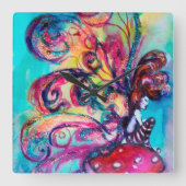 KLEINE MUSHÖMCHEN QUADRATISCHE WANDUHR (Vorderseite)