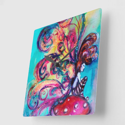 KLEINE MUSHÖMCHEN QUADRATISCHE WANDUHR (Winkel)