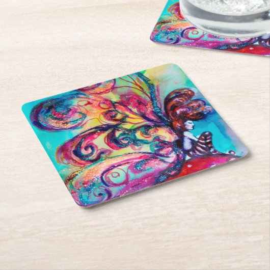 KLEINE MUSHÖMCHEN RECHTECKIGER PAPPUNTERSETZER (angewinkelt)