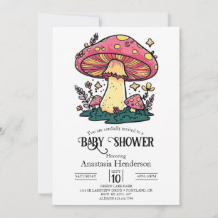 Kleine Mushroom-Babydusche Einladung