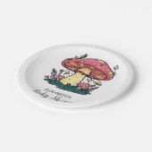 Kleine Mushroom-Babydusche Pappteller (Schrägansicht)