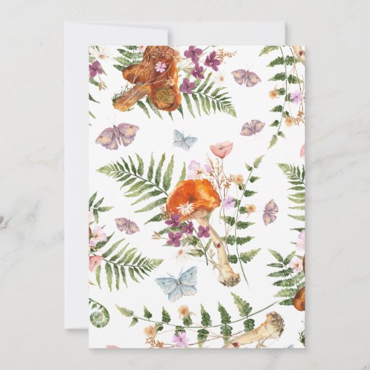 Kleine Mushroom Fall Baby Dusche Einladung (Rückseite)