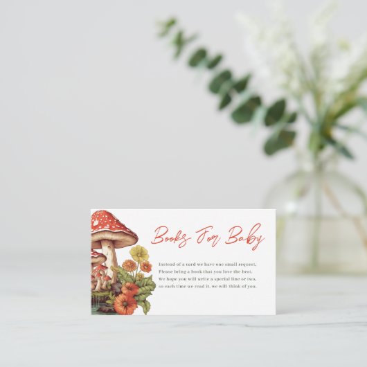 Kleine Mushroom Fall Babydusche Bücher für Baby Begleitkarte (Stehend Vorderseite)