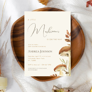 Kleine Mushroom Forest Woodland Boy Babydusche Einladung