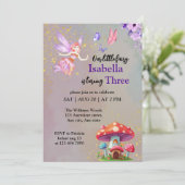 Kleine Mushroom House Schmetterlinge jeden Alters Einladung (Stehend Vorderseite)