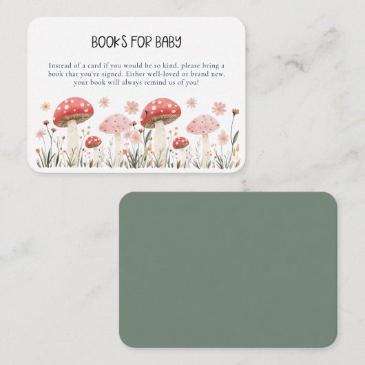 Kleine Mushroom-Wildblume Babydusche Begleitkarte (Vorne/Hinten)