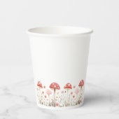 Kleine Mushroom-Wildblumen Babydusche Papiertasse Pappbecher (Rückseite)