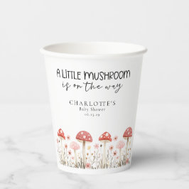 Kleine Mushroom-Wildblumen Babydusche Papiertasse Pappbecher