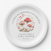 Kleine Mushroom-Wildblumen Kinderdusche Pappteller (Vorderseite)