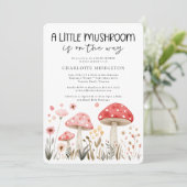 Kleine Mushrooms Wildblume Kinderdusche Einladung (Stehend Vorderseite)