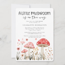 Kleine Mushrooms Wildblume Kinderdusche Einladung