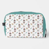 Kleine Musterfarbe auf Weiß segeln Waschbeutel (Vorderseite)