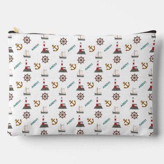Kleine Musterfarbe auf Weiß segeln Zubehörtasche (Vorderseite)