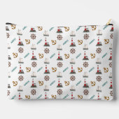 Kleine Musterfarbe auf Weiß segeln Zubehörtasche (Rückseite)