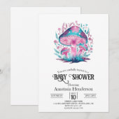 Kleine Mystical Mushroom Babydusche Einladung (Vorne/Hinten)