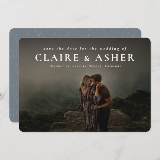 Kleine Namen - Klassische Fotokarte Save the Date (Vorne/Hinten)