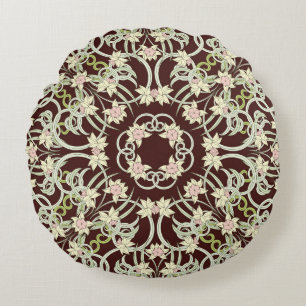 Kleine Narzisse, Jugendstil Quadrat. Rundes Kissen