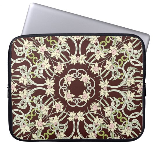 Kleine Narzissen, Jugendstil-Platz. Laptopschutzhülle (Vorderseite)