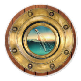 Kleine Nautische Porthole-Schubknöpfe Keramikknauf