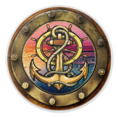 Kleine Nautische Porthole-Schubknöpfe Keramikknauf (Vorderseite)